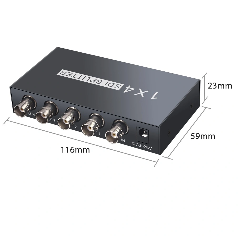 3G/HD/SD Video Audio Split 1 in 4 out SDI Splitter with BNC Connector